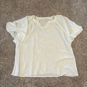 Cream Puff Sleeve Ruffled Blouse